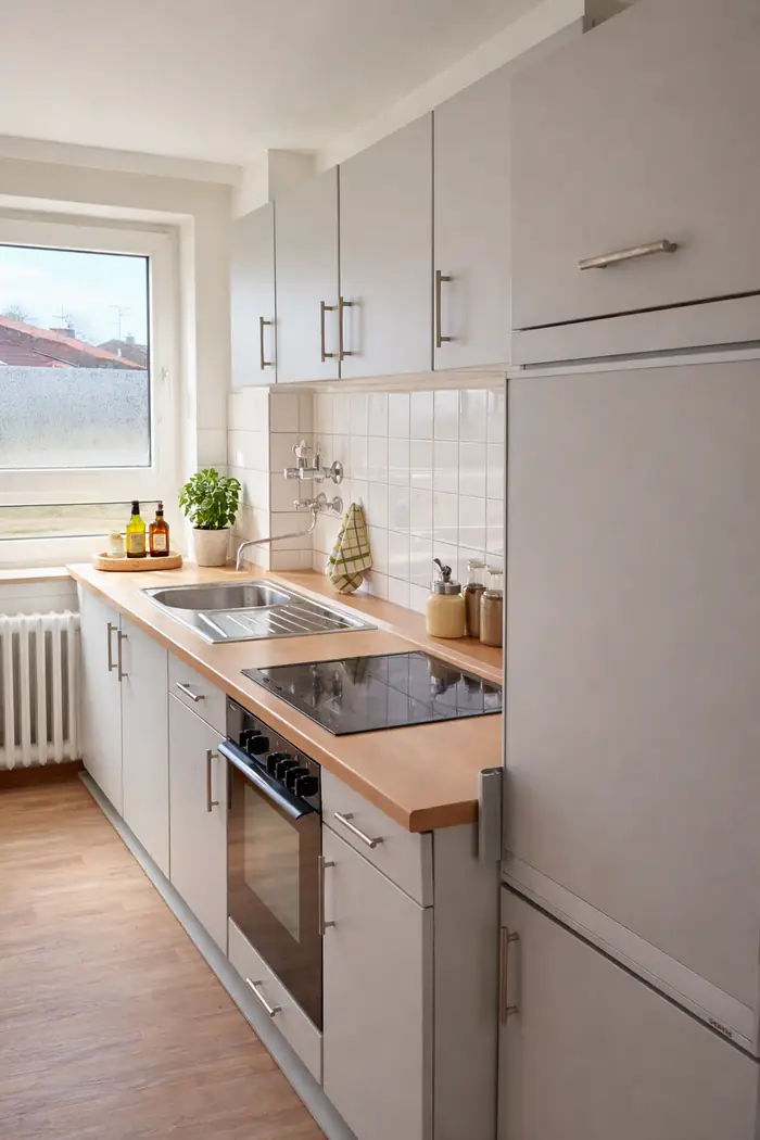 Küche einer Monteurwohnung in Nordhorn zur Selbstversorgung